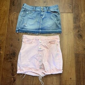 🏷️ 2 old navy Women skirts Sz 10 jeans blue jeans pink